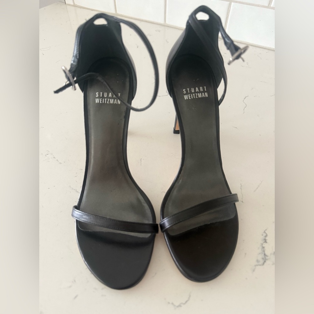 Stuart Weitzman Black Nudistsong  Heal Sz 37
